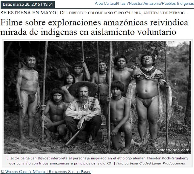 Filme sobre exploraciones amazonicas reivindica mirada de indigenas en aislamiento voluntario