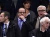 El presidente francés François Hollande, junto al ministro de Exteriores alemán, Frank-Walter Steinmeier, en el Estadio Francia, presas del estupor. | Foto AFP