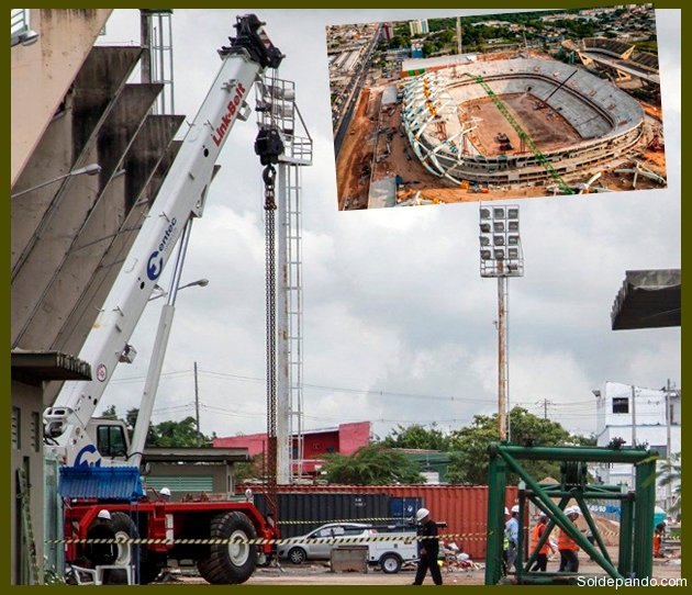 Obrero muere construyendo estadio de Manaos mientras operaba una grúa. Es el tercer fallecido durante la construcción del Arena do Amâzonia.