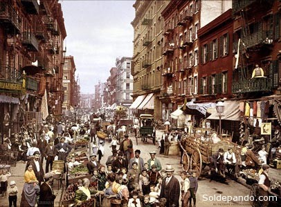 Pequeña Italia en el año 1900, el primer "barrio latino" de Nueva York. | Foto Dicyt-Wikipedia