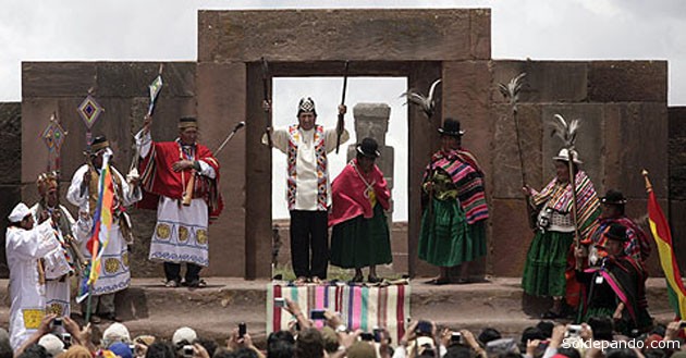 El presidente Evo Morales en su segunda posesión ritual, el 21 de enero del 2010. | Foto Reuters
